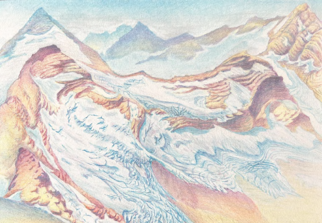 Drawing of glacier by Jonathan Marquis